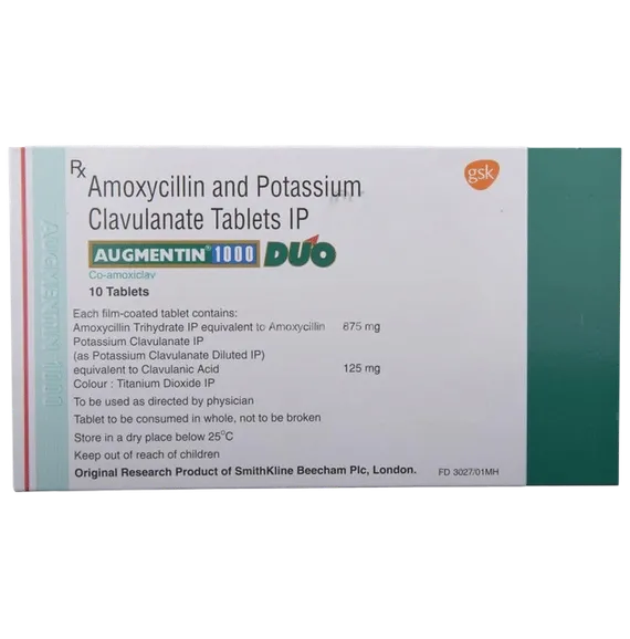 augmentin duo 1000mg tablet 10's